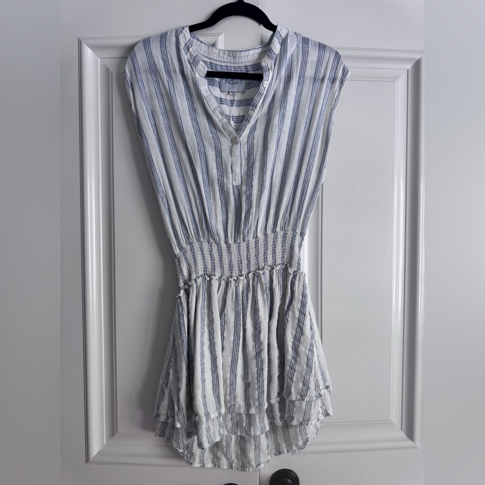 Rails Blue and White Sleeveless Mini Dress